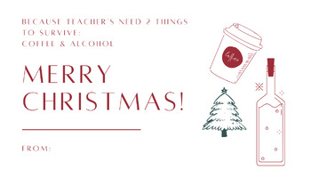 Preview of Simple Christmas/Holiday Gift Tag for Teachers