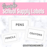 Simple Circle Black and White Classroom School Supply Labels