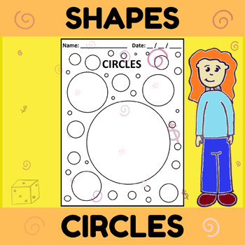 Preview of Simple Circles Worksheet Coloring Morning Work Math Brain Break