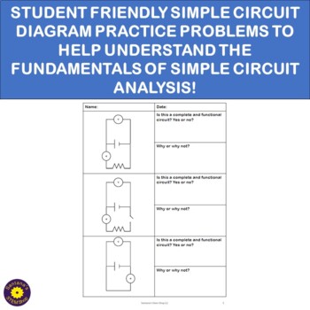 Simple Circuit Diagrams Notes And Worksheets By Santana S Stem Shop