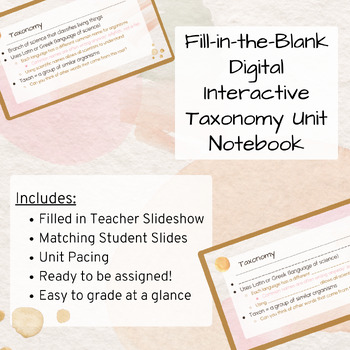Preview of Simple Classification Unit Digital Interactive Notebook + Slideshow