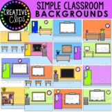 Simple Classroom Background Clipart: Virtual Classroom Clipart