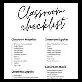Simple Classroom Checklist