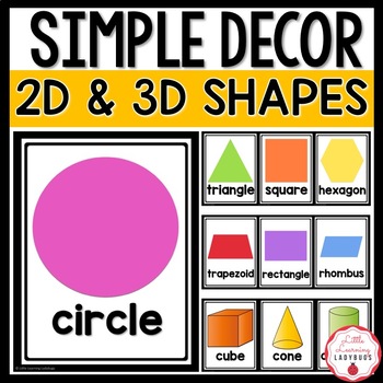 Preview of Simple Classroom Decor 2D & 3D Shape Posters