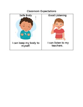 Preview of Simple Classroom Expectations Visual for Students with Autism