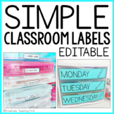 Simple Classroom Labels EDITABLE