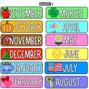 Simple, Clean, & Colorful Calendar With Visuals By Coffee Teach Tpt Repeat