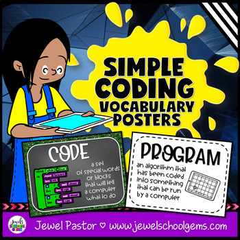 Preview of Simple Coding Vocabulary Posters for the Makerspace and STEM Classroom