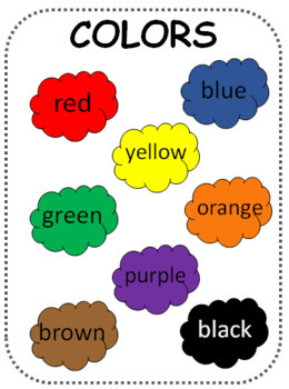 Simple Color Chart by Simple Gal Teaching | Teachers Pay Teachers