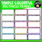 Simple Colorful Rectangle Frames Clip Art Set {Educlips Clipart}