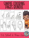 Simple Coloring Pages Bundle--Early Finishers, Toddler, Pr