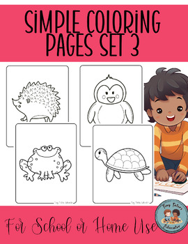 Preview of Simple Coloring Pages, Toddler Coloring, Pre-K and Kinder Early Finishers(Set 3)