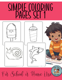 Simple Coloring Pages, Toddler Coloring, Pre-K and Kinder 