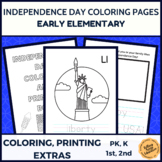 Simple Coloring Pages for Independence Day PreK Kindergart