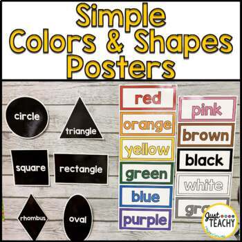 Preview of Simple Colors and Shapes Posters | Classroom Decor