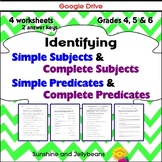 Simple / Complete Sentences - Subjects & Predicates - Grad