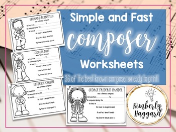 Preview of Simple Composer Worksheets BUNDLE