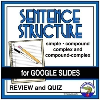 Preview of Simple, Compound, Complex, Compound-Complex Sentence Structure Google Slides