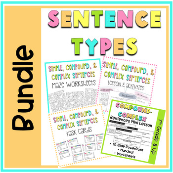 Preview of Sentence Types BUNDLE, CCSS Aligned, 4th-12th Grade (Compound, Complex, etc...)