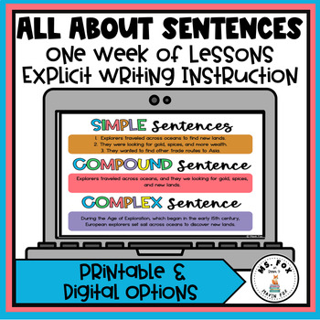 Preview of Simple Compound & Complex Sentences Escape Room Grammar & Writing Activities