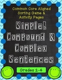 Simple, Compound & Complex Sentences - Sorting Game & Acti