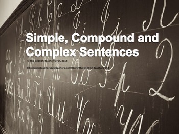 Preview of Simple, Compound, Complex and Compound-Complex Sentences PowerPoint