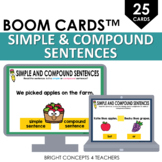 Simple & Compound Sentences BOOM CARDS / Digital Task Cards