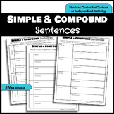 Simple + Compound Sentences - Writing Activity