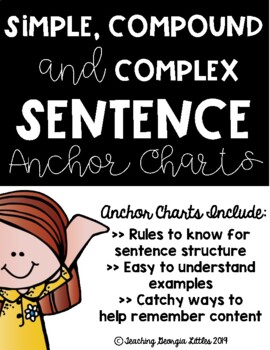 Preview of Distance Learning: Simple, Compound, and Complex Sentence [ Anchor Charts]
