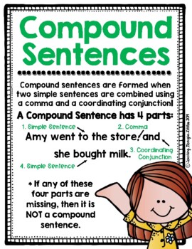 Distance Learning: Simple, Compound, and Complex Sentence [ Anchor Charts]