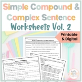 Simple Compound and Complex Sentence Worksheets Volume 2