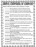 Simple, Compound, And Complex Sentences Worksheets | TpT