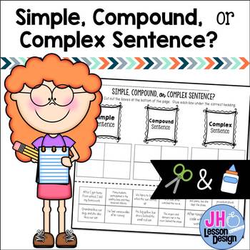 Simple Compound and Complex Sentences: Cut and Paste Sort by JH Lesson ...