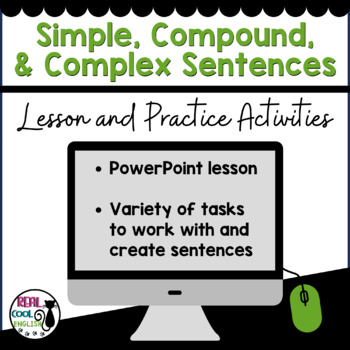 Preview of Simple, Compound, and Complex Sentences Lesson and Practice Activities