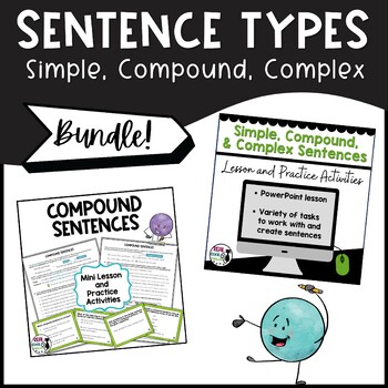 Preview of Simple, Compound, and Complex Sentences | With Extra Compound Sentence Practice