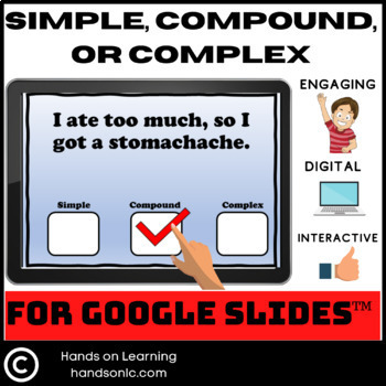 Preview of Simple, Compound, or Complex Sentences for Google Slides