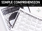 Simple Comprehension Lesson Plan Template