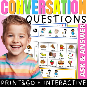 Preview of Simple Conversation Questions with Visuals for Speech Therapy AAC Ask & Answer