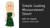 Simple Cooking Measurement Sheet