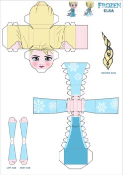 Simple DIY 3D Elsa Papercraft PDF Template - Papercrafts by abhilash ...