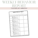 Simple Weekly Behavior Sheet