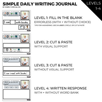 Simple Daily Writing Journal: LEVEL 1