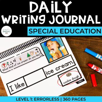 Preview of Simple Daily Writing Journal: LEVEL 1 | Special Ed Year-Long Writing Curriculum
