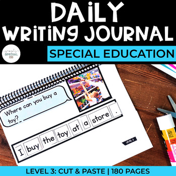 Preview of Simple Daily Writing Journal: LEVEL 3 | Special Ed Year-Long Writing Curriculum