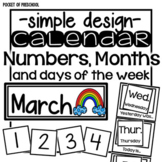 Simple Design Calendar Numbers