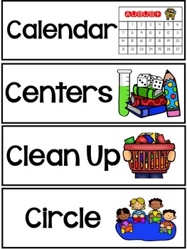Simple Design Schedule Cards for Visual Schedules by Pocket of Preschool