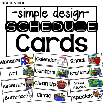 Preview of Simple Design Schedule Cards for Visual Schedules