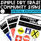 Simple Dry Erase: Community Signs for Special Education