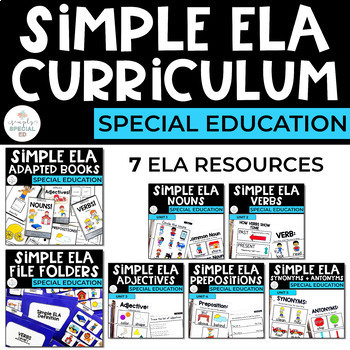 Preview of Language Arts Curriculum Bundle for Special Ed (7 Simple ELA Resources)