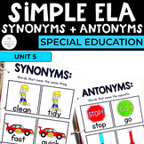 Synonyms and Antonyms: Language Arts Workbook for Special Ed